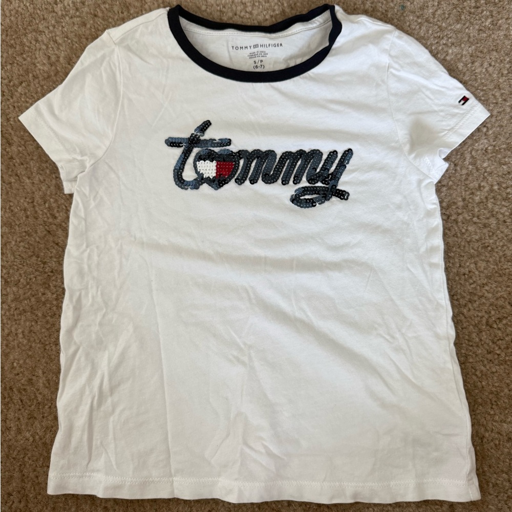 Tommy Hilfiger White Sequin Tee
